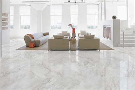 1200 x 600 Large Format Ceramic Tiles with White/Grey Marble Soft ...
