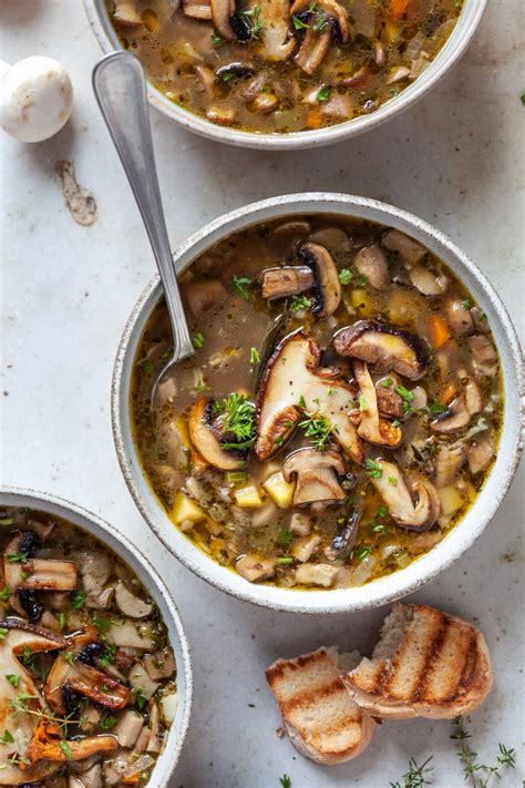 Easy Vegan Mushroom Soup - Vibrant plate