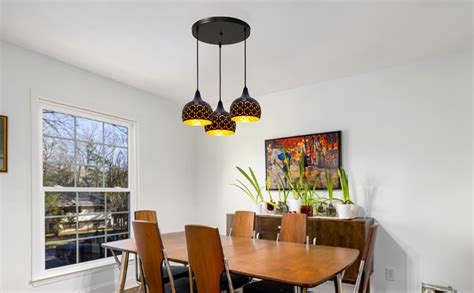 Buy Keyplus Metal Cutted Helmet 3 Light Cluster Hanging Light Ceiling ...