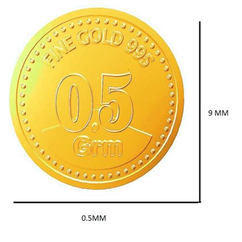 Half(0.5)gm 24KT 995 purity certified gold coin / bullion in blister ...