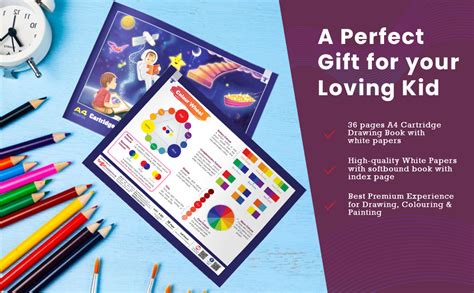 A4 Drawing Books | 34 White Blank Unruled Pages | Approx 29.5 x 21 cm ...