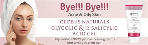 Globus Naturals Glycolic & 1% Salicylic Acid Herbal Anti Acne Face Gel ...