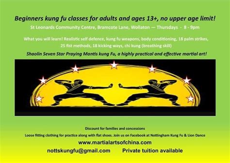 Seven Star Praying Mantis Kung Fu Taster Course, St Leonards Community ...