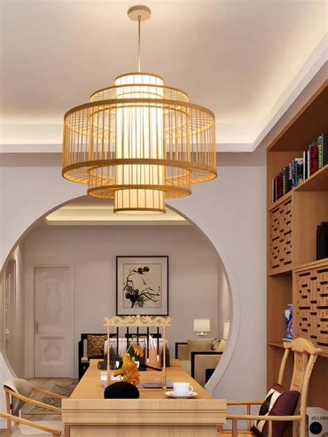 Bamboo Hanging lamp for Living Room | Rattan Pendant light | Cane ceil ...