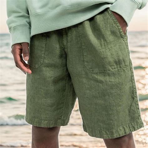 Hombre Pantalón corto Pantalones cortos de lino Pantalones cortos de ...
