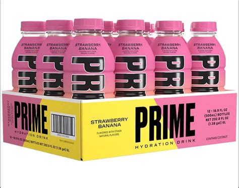 NEW! Prime Sports Drink Strawberry Banana 12 PACK - India | Ubuy