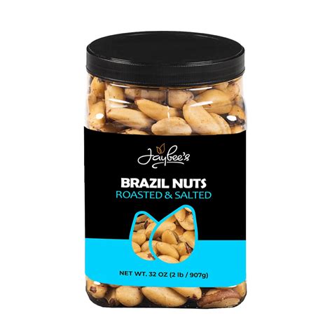 Amazon.com: Brazil Nuts Roasted Salted - 32 oz (2 Pounds) Reusable ...