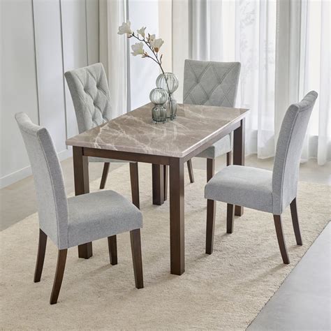 Buy Harmony Sia Faux Marble Top 4-Seater Dining Table - Grey from Home ...