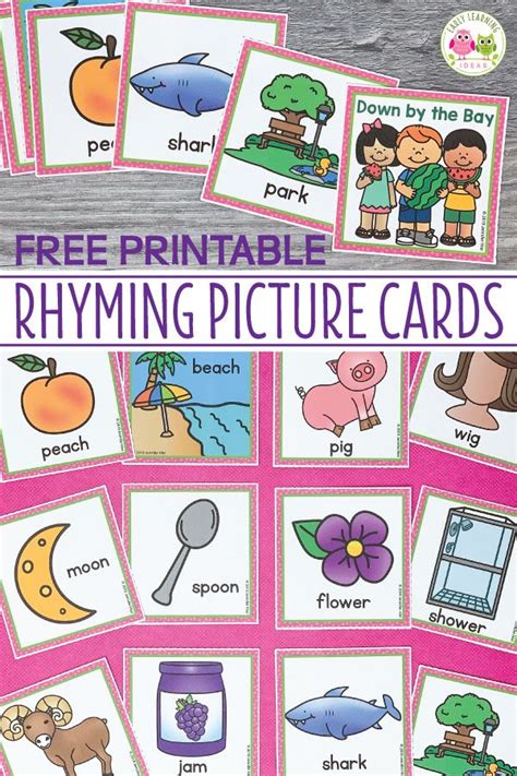 How to Use These Free Rhyming Picture Cards | Rhyming activities ...