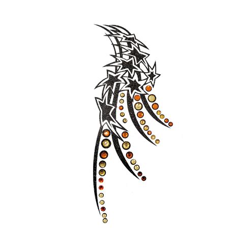Comet Busters Glitter Black Temporary Tattoo Body Jewels (BJ225)