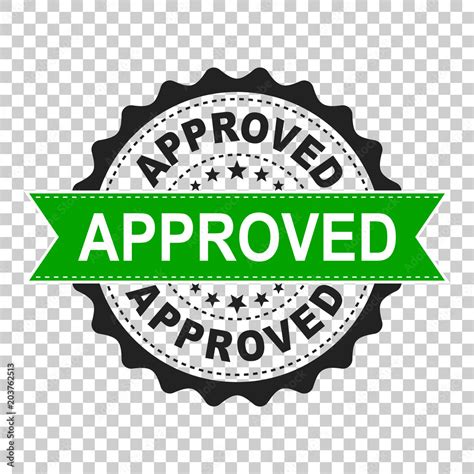 Approved seal stamp vector icon. Approve accepted badge flat vector ...