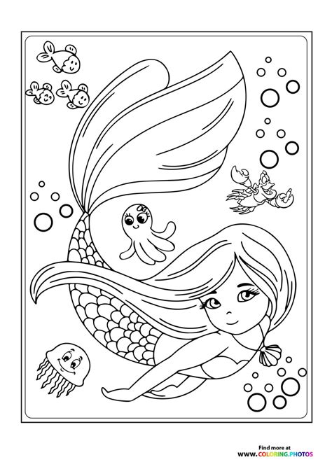 Mermaid Easy Coloring