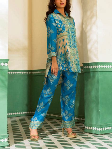 Sky Blue Vasansi Silk Co Ord Set – Vasansi Jaipur