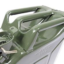 Fuel Mate 20 Liter Green Metal Jerry Can, 14 Inch x 6 Inch x 18 Inch ...