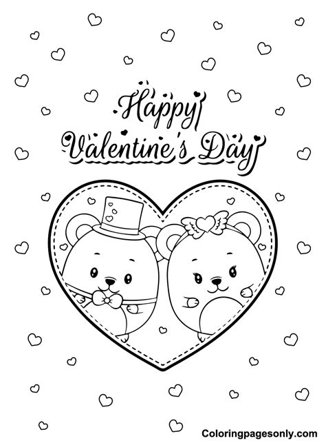 Valentines Day Card Coloring Pages
