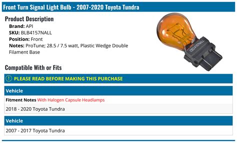 2007-2021 Toyota Tundra Turn Signal Light Bulb - API 26814-02011611 - Front - PartsGeek.com