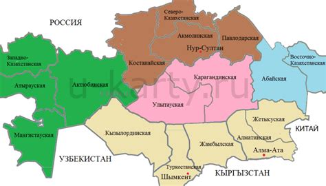 Карта областей казахстана 2023