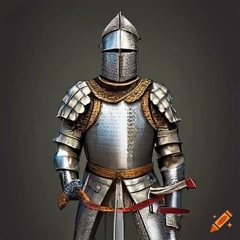 Medieval knight in shiny armor