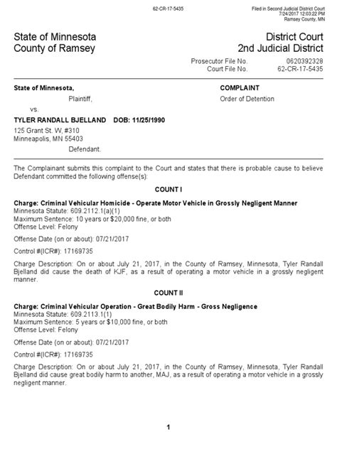 Ramsey County Charges | Arrest Warrant | Arrest