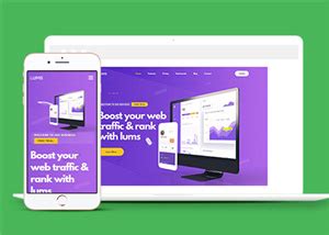 渐变紫色SEO软件营销官网HTML5网站模板_模板之家cssMoban.com