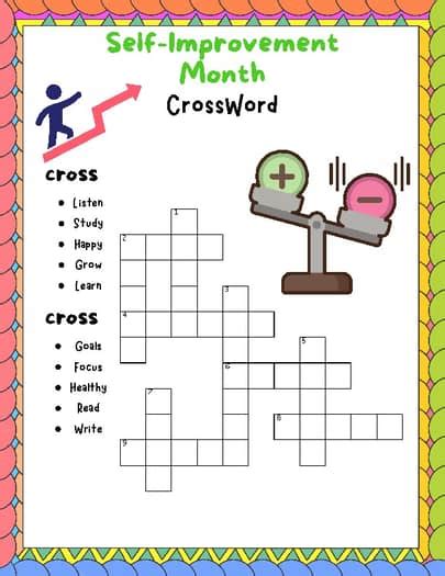 Self-Improvement Month crossword puzzle by CodePuzzle | TPT