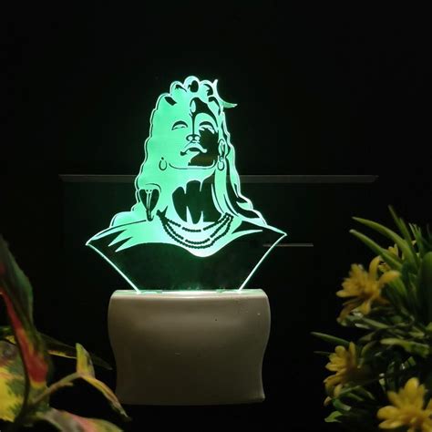 Buy Talgo ADIYOGI SADGURU 3D Optical Illusion Acrylic RGB Multicolor ...