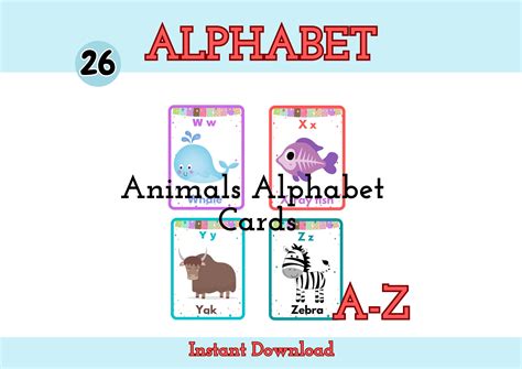 Animal Alphabet Flash Cards, ABC Flash Cards, Alphabet Matching Game ...