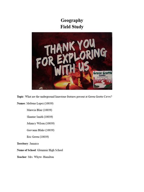 GEOGRAPHY FIELD STUDY | PDF | Materials | Earth Sciences