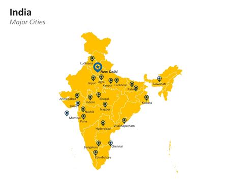 Map of India cities: major cities and capital of India