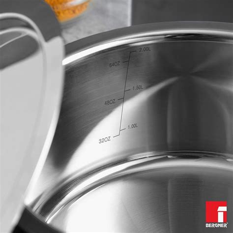 Buy BERGNER Argent Silver Stainless Steel Tope with Lid - 1l from ...
