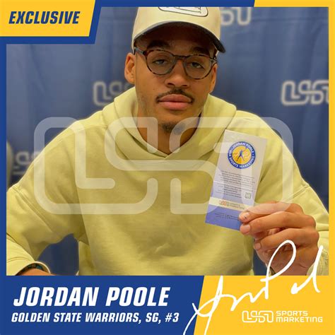 Jordan Poole Signed Autographed Warriors Blue Nike Swingman Jersey USA ...