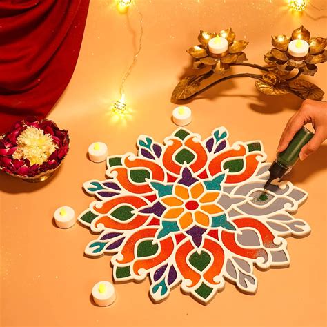 Buy Decodesk Island Rangoli Chakra Design (16 inches) | Available in 4 ...