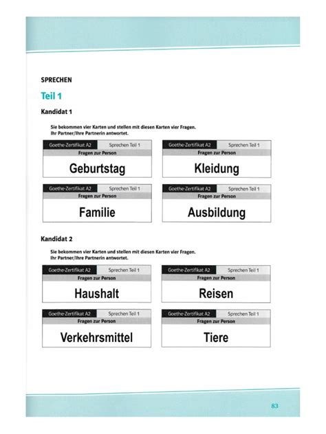 A1 Sprechen Teil 2 Practice 的图像结果