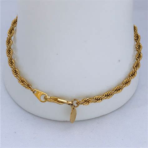 AMERICAN SHOWCASE Gold Tone Rope Chain Necklace and Bracelet | Etsy