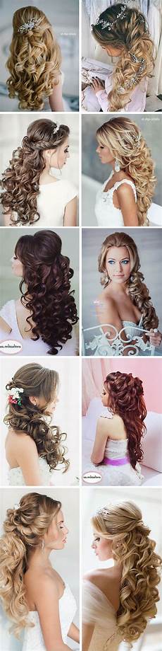 Curly Half Up Wedding Hairstyles by 100 Wedding Hairstyles 2019 Curls Half Curly Half Up Wedding Hairstyles
