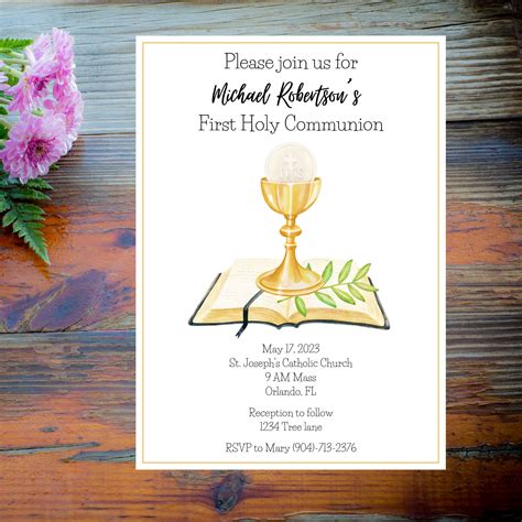 First Holy Communion Invitation Digital Download 1st Communion Invite ...