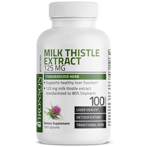 Milk Thistle Seed Extract Silymarin - 125 mg - 100 Capsules | Herbs ...