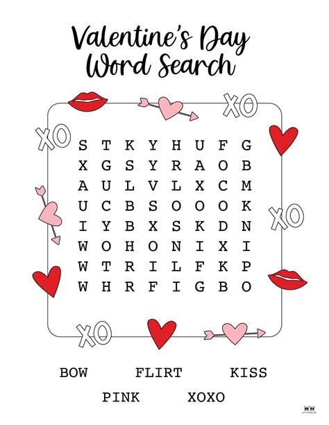 Valentine's Day Word Searches - 20 FREE Pages | Printabulls