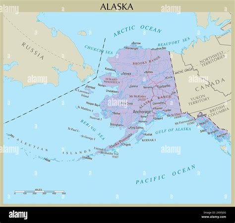 Map of Alaska, United States Stock Vector Image & Art - Alamy