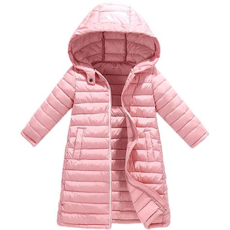 Children Down Coat Winter Teenager Thickened Hooded Cotton-padded Parka ...