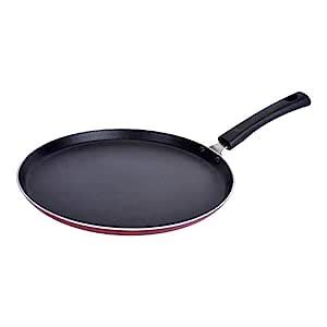 Buy KAISERHOFF Aluminium Non Stick Flat Tawa (28 cm, Maroon) Online at ...