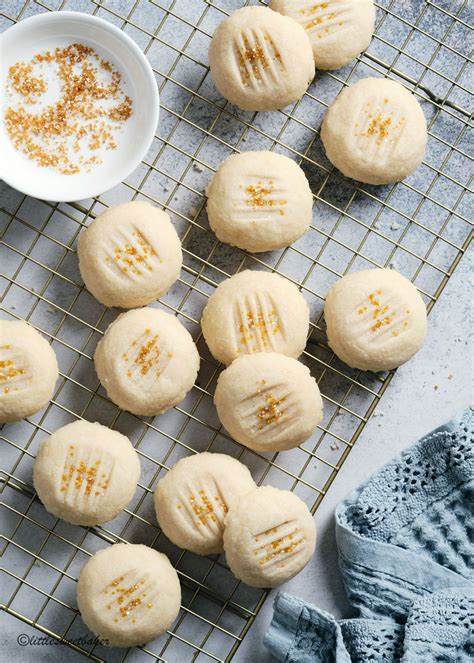 Whipped Shortbread Cookies {Just 3 Ingredients} - Little Sweet Baker