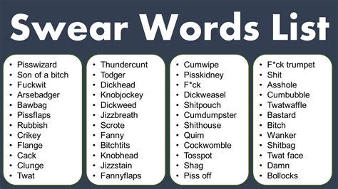 List Of Bad Words In English A-Z at Dennis Penn blog