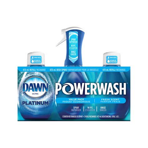 Dawn Platinum Powerwash Dish Spray with Refills - 3 x 473 Grams Shipped ...