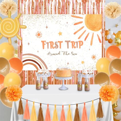 First Trip Around the Sun Birthday Decorations Boho Sun First Birthday ...