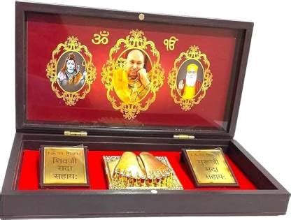 Jai Guru Ji Charan Paduka | Guruji Swaroop |wooden Gold Plated | Guru ...