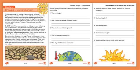 Disasters: Drought - Comprehension (teacher made) - Twinkl