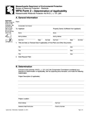 Fillable Online mass WPA Form 2 Determination of Applicability - Mass ...