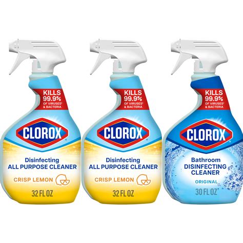 Clorox Disinfecting All-Purpose Cleaner 32 Oz and Disinfecting Bathroom ...