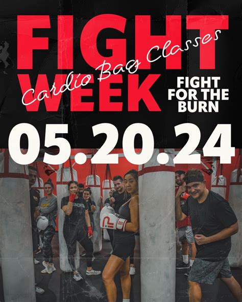 Fight Week - Cardio Bag Classes, Punch Fitness Studio (2101 Greentree ...